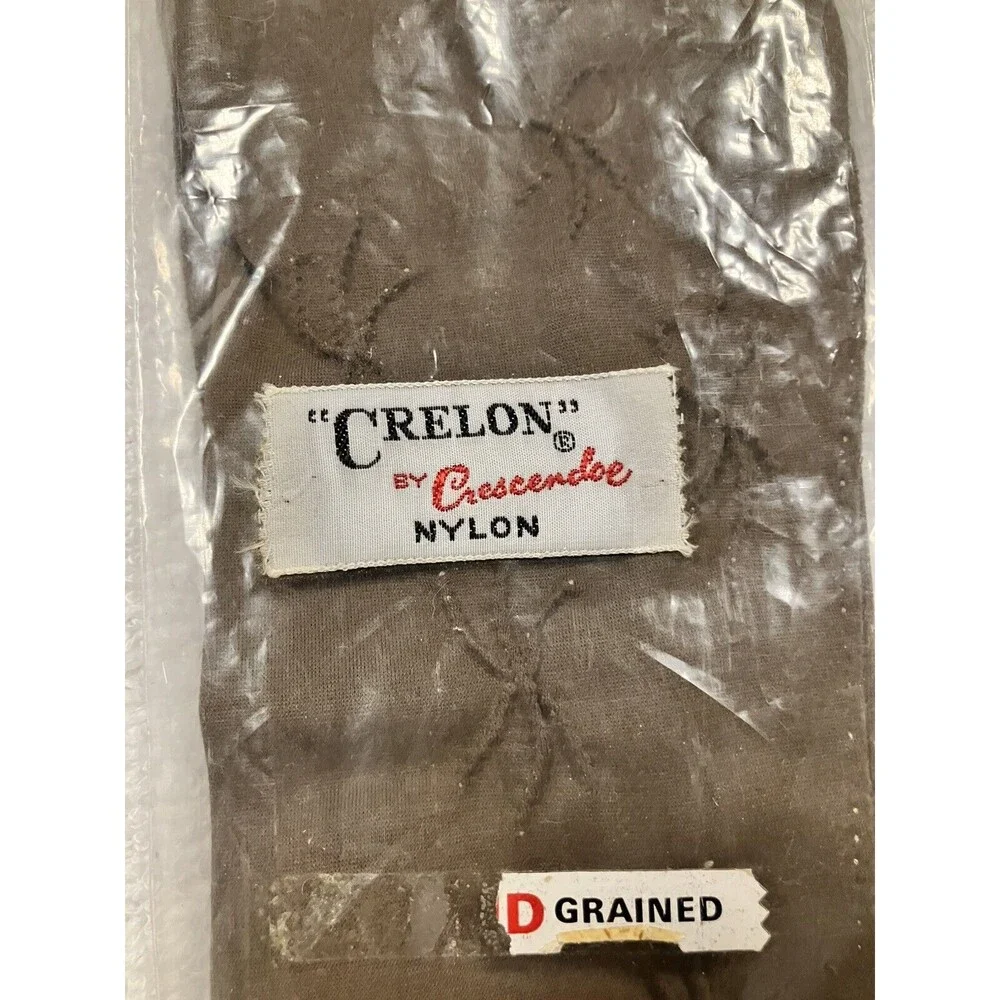 Vintage “Crelon” By Crescendoe Nylon Women’s Church Embellished Brown Gloves